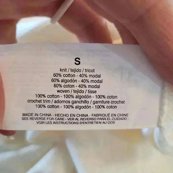 Ella Moss Women's Ivory Cotton/Modal Knit Ruffle Sleeve Top NEW - Picture 9 of 15